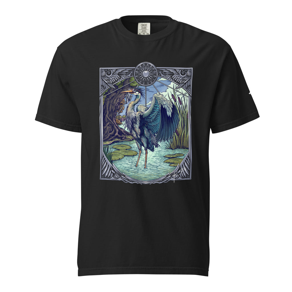 T-shirt Héron au Bord de l'Étang animal totem Alpha Vibes
