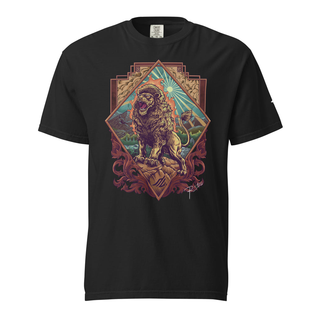 T-shirt Lion sur le Rocher animal totem Alpha Vibes