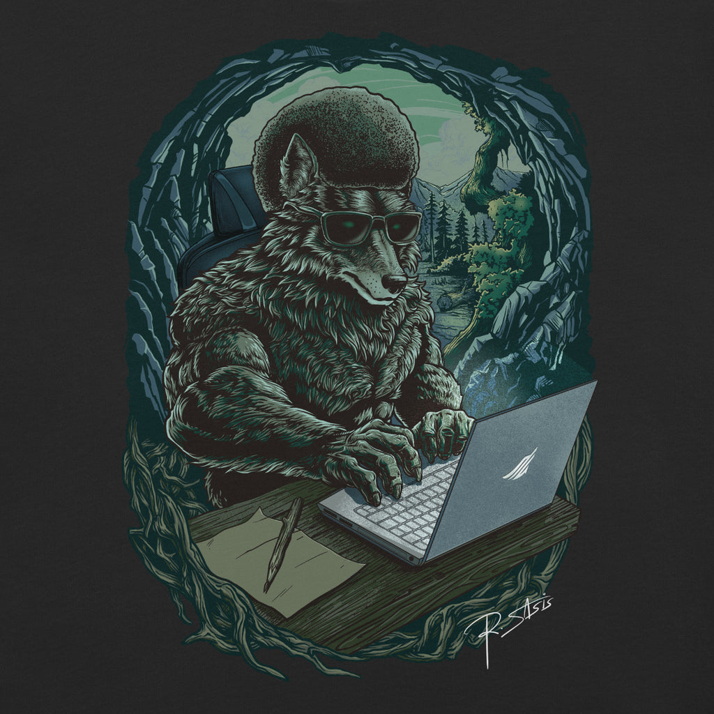 T-shirt Le Loup dans la grotte animal totem Alpha Vibes